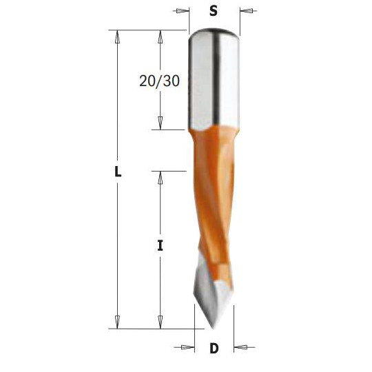 Wiertło przelotowe S10x20mm S10x30mm CMT 381.050.12