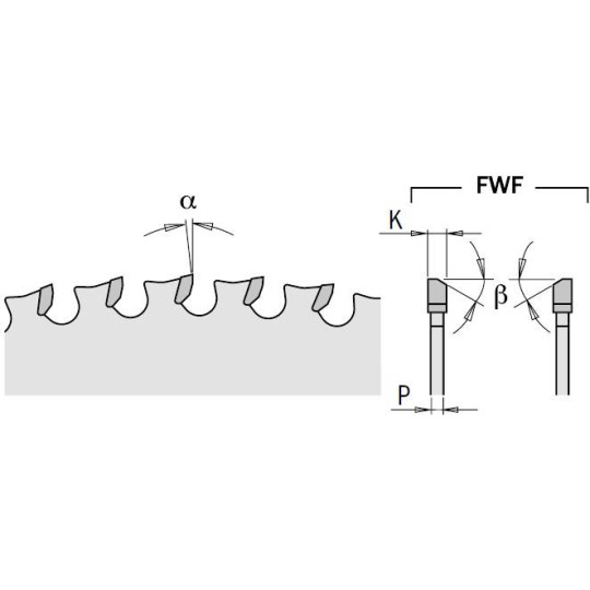 226.580.12 Piła tarcza HM D-305 F-25,4 Z-80 K-2,2/1,8 FWF CMT