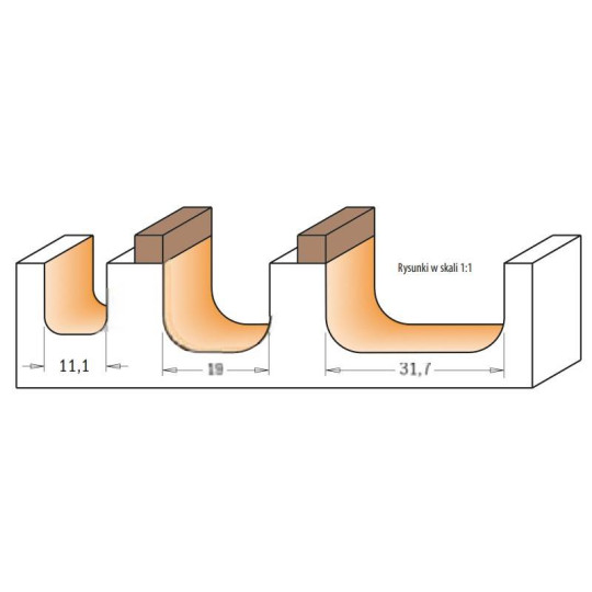 951.502.11B Frez do korytek i czasz z łożyskiem CMT