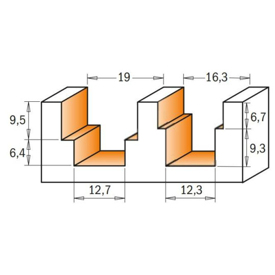 965.121.11 Frez HM d-12,7D-19 I-15,9 L-50,8S-8 CMT