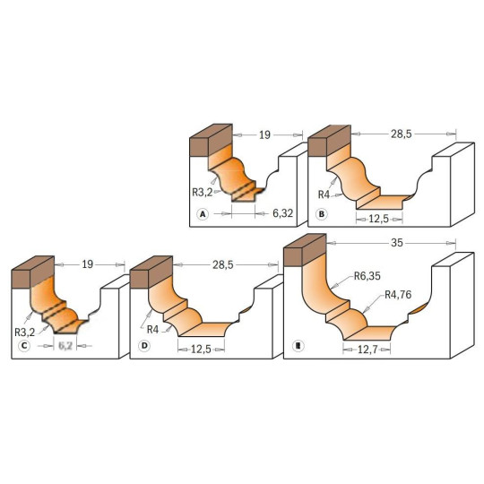 865.301.11B Frez dekoracyjny z łożyskiem CMT