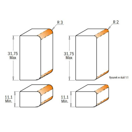 800.622.11 Frez HM D-34 I-31,75 I1-11,1 L-100 R1-2 R-3 S-12,7 CMT