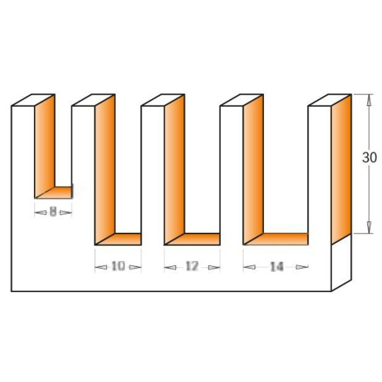 600.005.01 Zestaw frezów płytki wymienne S-8 CMT