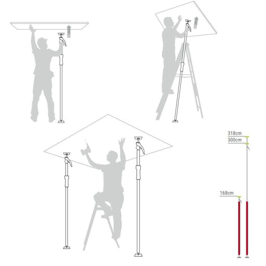 P34093 Multi-podpora teleskop. 168-300cm ARM+3 PIHER
