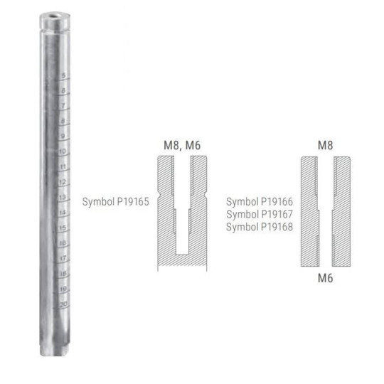 Pręt do stołu spawaliniczego D-16 L-40 gwint M8M6, stal ocynkowana - PIHER P19166 Pręt do stołu spawaliniczego D-16 L-40 gwint M8M6, stal ocynkowana - PIHER P19166
