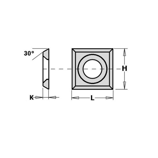 114124 Płytka HM 14,0x14,0x1,2 mm HC35 d-8,530 (*Holz-Her system) ITA TOOLS