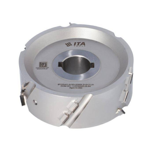 DGM.125030043.0RB4 Głowica DIA D-125 I-43 d-30+2CH Z-3+3 (Z15) H-4,5 RH podfrezowanie górne ITA TOOLS