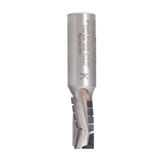 DTE.16.035.20.0SR Frez diamentowy Z3+1 D-16 I- 35 L- 99 S-20x50 RH (19+1) PCD H4,0 3 spirale korpus STAL ITA TOOLS