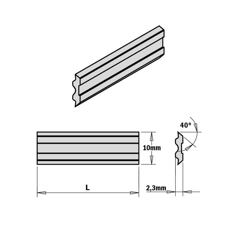 Nóż Tersa 860x10x2,3 mm 18% (T1) HSS ITA TOOLS KS1.860.01 komplet 2 szt.
