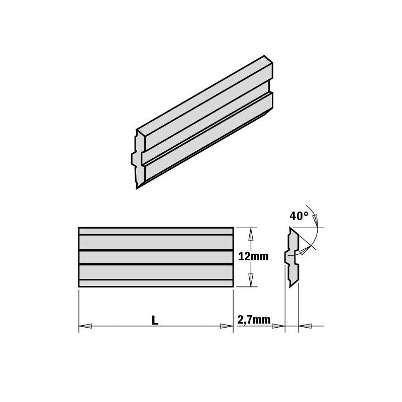 KS2.050.01 Nóż 50x12x2,7mmHSS 18% Centrofix, Centrostar, Quickfix ITA TOOLS KS2.050.01