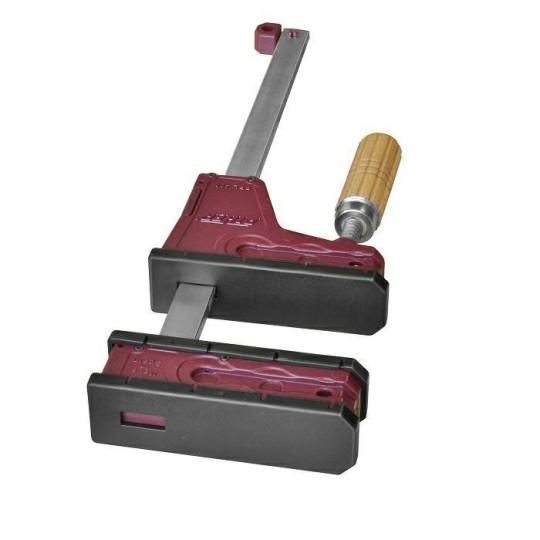 P02615 Ścisk pełnopowierzchniowy PRL-15 c max. siła nacisku 400 kg , ramię 8 cm, szyna 18x7mm, rękojeść drewniana PIHER