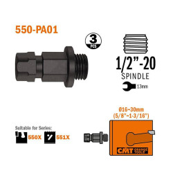 Adapter 1/2" do otwornic do 30 mm 3 szt. CMT 550-PA01