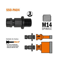 Adaptor M14 do otwornic 552.5 3 szt. CMT 550-PA04