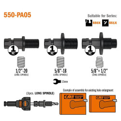 Zestaw adaptorów do otowornic starego typu CMT 550-PA05