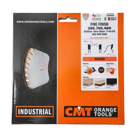 285.760.48H Piła HM D160 F20 Z48 2,2/1,6 ATB CMT 285.760.48H Piła HM D160 F20 Z48 2,2/1,6 ATB CMT