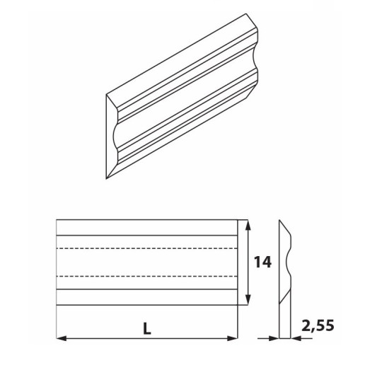 Nóż strugający systemowy Terminus 50x14x2,55 HM ITA TOOLS KS4.050.02 komplet 2 szt.