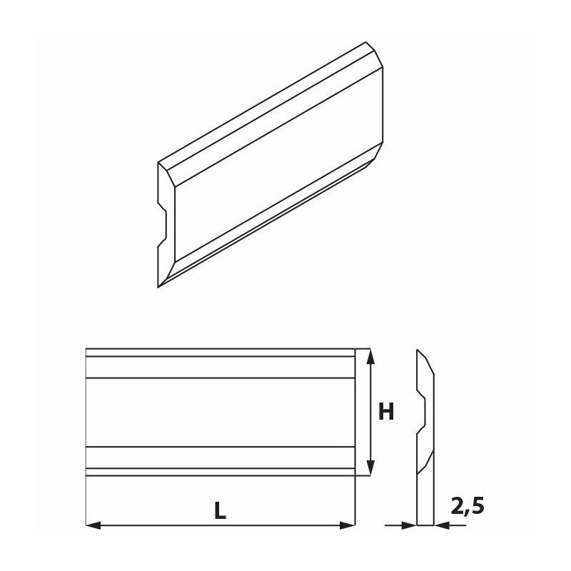 Nóż Sinus 80,0x16,0x2,5HSS ITA TOOLS KS6.080.01 komplet 2 szt.