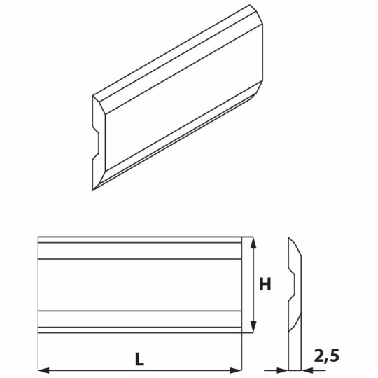 Nóż Sinus 80,0x16,0x2,5HSS ITA TOOLS KS6.080.01 komplet 2 szt.