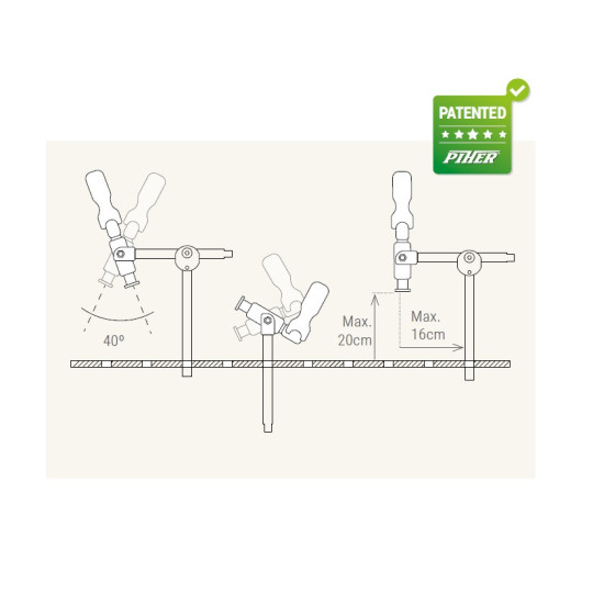 Zacisk spawalniczy z prętem okrągłym do stołu spawalniczego , średnica pręta 16 mm. - PIHER P19100 Zacisk spawalniczy z prętem okrągłym do stołu spawalniczego , średnica pręta 16 mm. - PIHER P19100