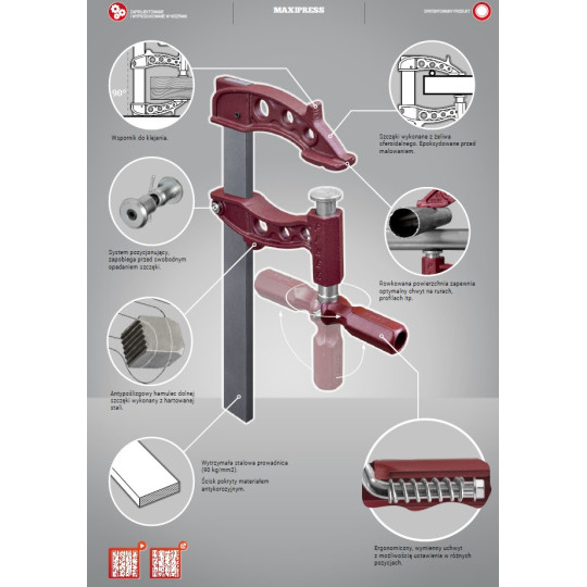 Ścisk stolarski / spawalniczy MAXIPRESS R PIHER P61300 Ścisk stolarski / spawalniczy MAXIPRESS R PIHER P61300