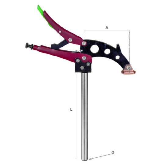 Samoregulowany docisk 16x220 do stołów spawalniczych TGA100 - PIHER P53122 Samoregulowany docisk 16x220 do stołów spawalniczych TGA100 - PIHER P53122