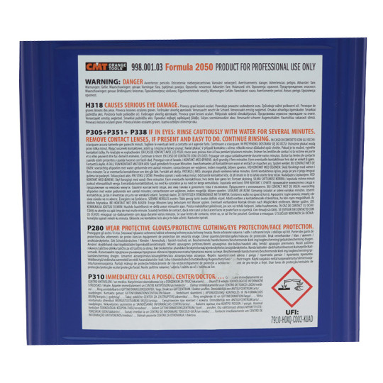 Płyn do czyszczenia pił, frezów i narzędzi stolarskich 5l Formula 2050 CMT 998.001.01