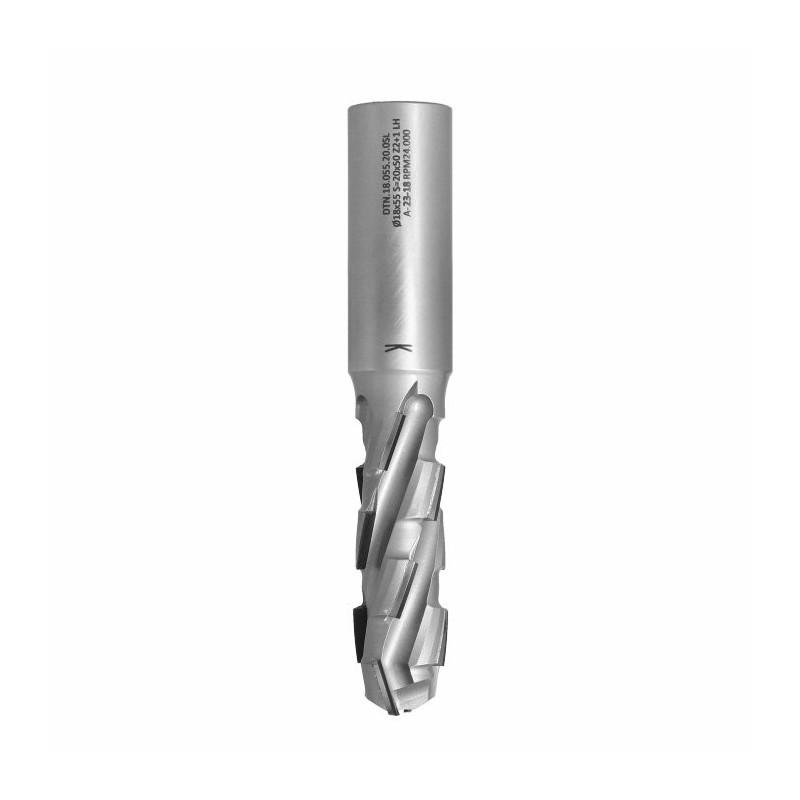 DTN.18.055.20.0SL Frez diamentowy Z2+1 D-18 I-55 L-120 S-20x50 LH 12PCD+1HM H2,5 4 spirale korpus STAL ITA TOOLS