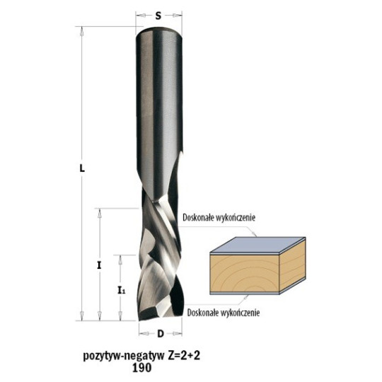 Frez spiralny wykańczający- pozytyw Frez spiralny wykańczający- pozytyw
