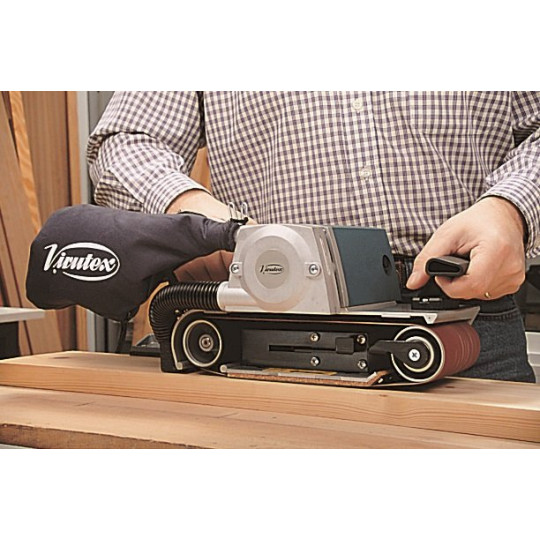 Szlifierka taśmowa 1200W, 420 m min, pow. rob. 175x100mm, wym. pasa 690x100mm VIRTUEX LB31E