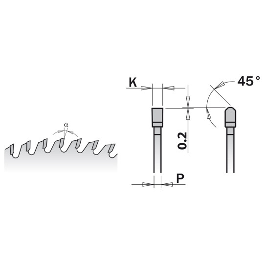 Piła chromowana wyciszona z zębem typu trapez – prosty Piła chromowana wyciszona z zębem typu trapez – prosty