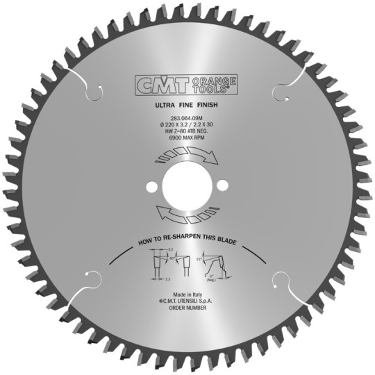 283.064.09M Piła tarcza do cięcia paneli dwustronnie laminowanych CMT