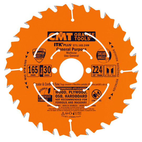271.165.24M Ultra cienka piła tarcza ITK PLUS do cięcia wzdłużnego CMT