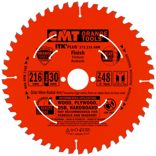 272.216.48M Piła tarcza ultracienka do pił ukosowych CMT