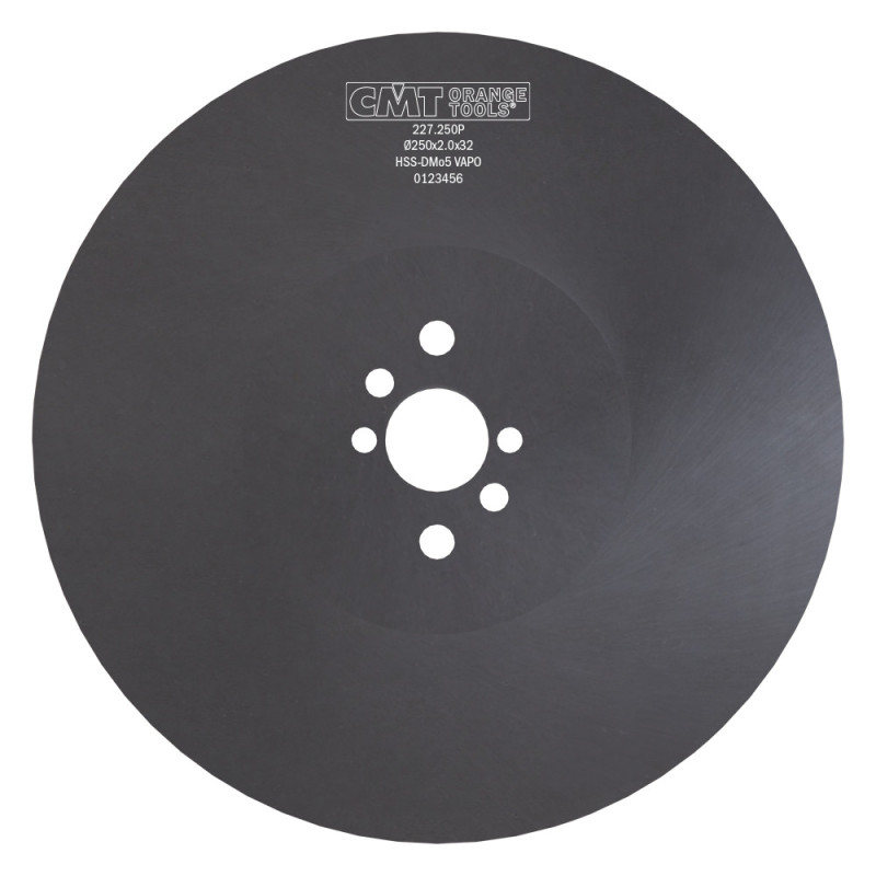 227.250P Piła tarcza HSS (nieostrzona) D250 F32 K2,0 Powłoka VAPO PH: 2/8/45 + 2/9/50 + 2/11/63 CMT