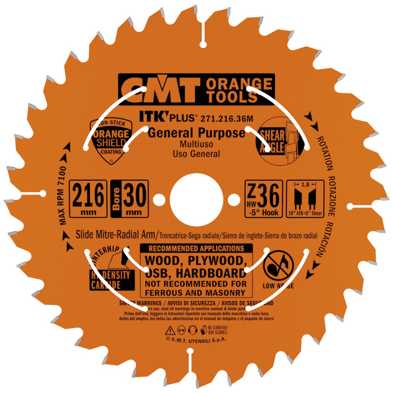 271.216.36M Ultra cienka piła tarcza ITK PLUS do cięcia poprzecznego CMT