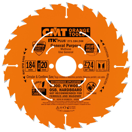 271.184.24M Ultra cienka piła tarcza ITK PLUS do cięcia wzdłużnego CMT
