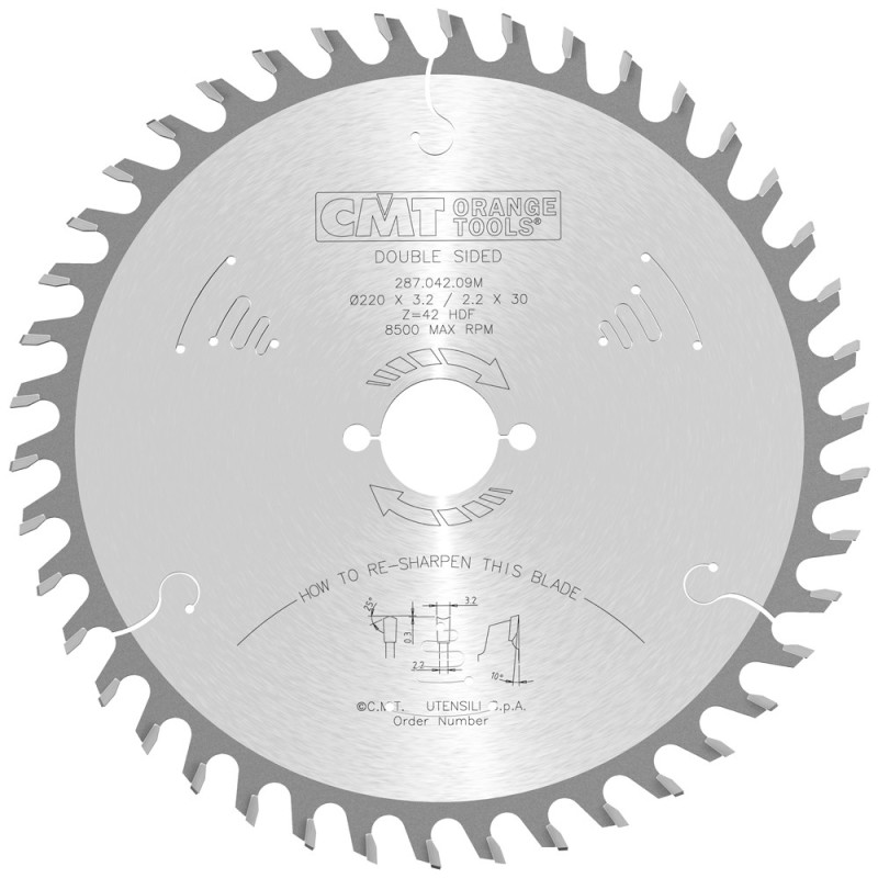 287.042.09M Piła tarcza do materiał&oacute;w dwustronnie laminowanych CMT