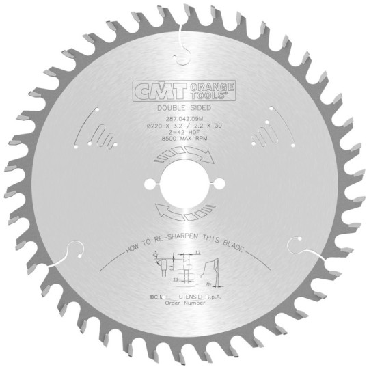 287.042.09M Piła tarcza do materiał&oacute;w dwustronnie laminowanych CMT