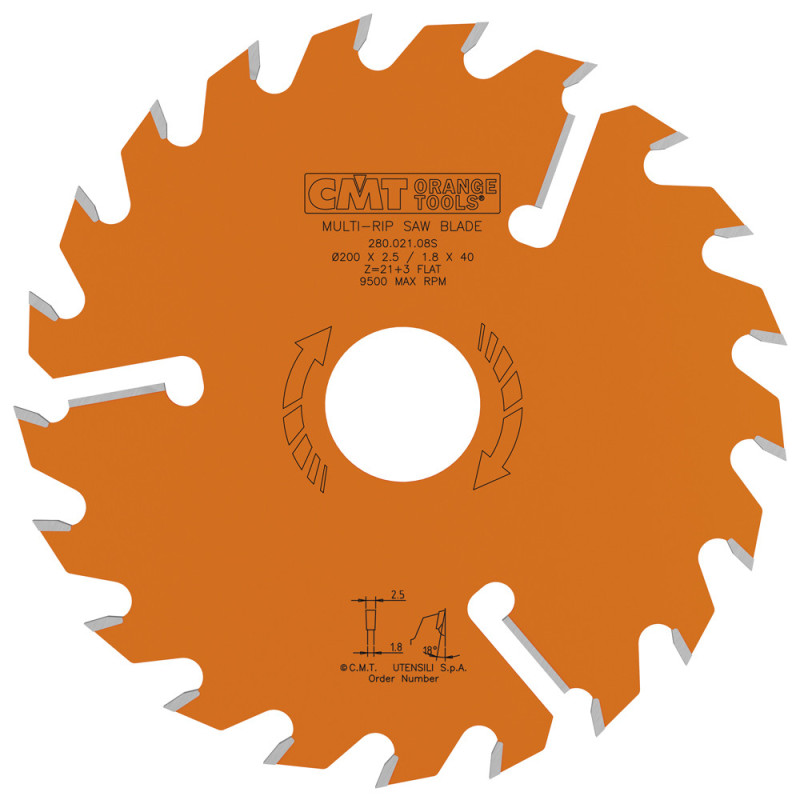 280.021.08S Piła tarcza do wielopił o cienkim zębie CMT