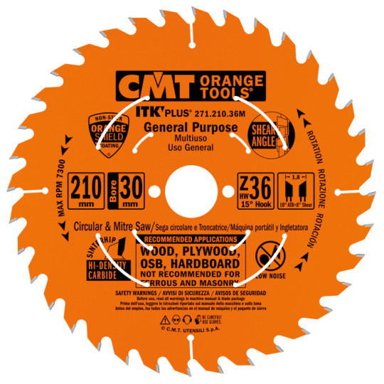 271.210.36M Ultra cienka piła tarcza ITK PLUS do cięcia poprzecznego CMT