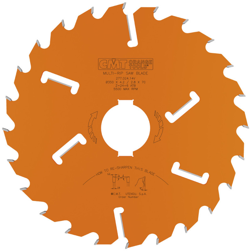 277.024.14V Piła tarcza do wielopił o grubym zębie CMT