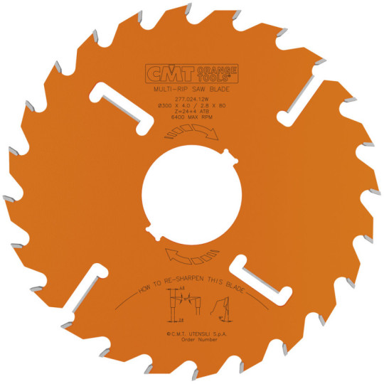 277.024.12W Piła tarcza do wielopił o grubym zębie CMT
