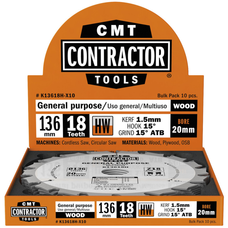 K13618H-X10 Piła tarcza D-136 K-1,5 F-20 Z-18 15ATB CMT