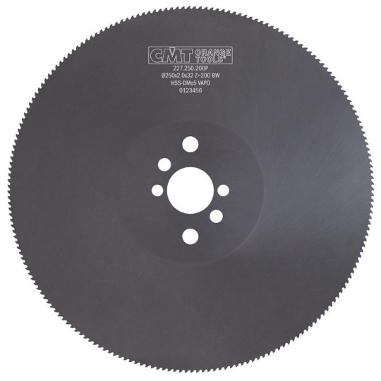 Piła tarcza HSS D250 F32 Z200 K2,0 BW T4 Powłoka VAPO PH: 2/8/45 + 2/9/50 + 2/11/63 CMT 227.250.200P