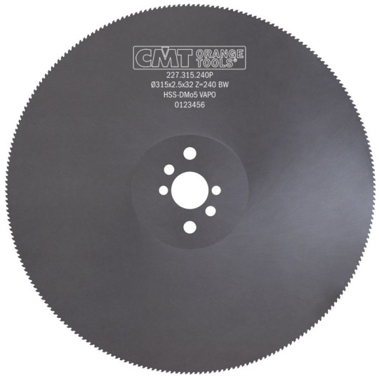 Piła tarcza HSS D315 F32 Z240 K2,5 BW T4 Powłoka VAPO PH: 2/8/45 + 2/9/50 + 2/11/63 CMT 227.315.240P