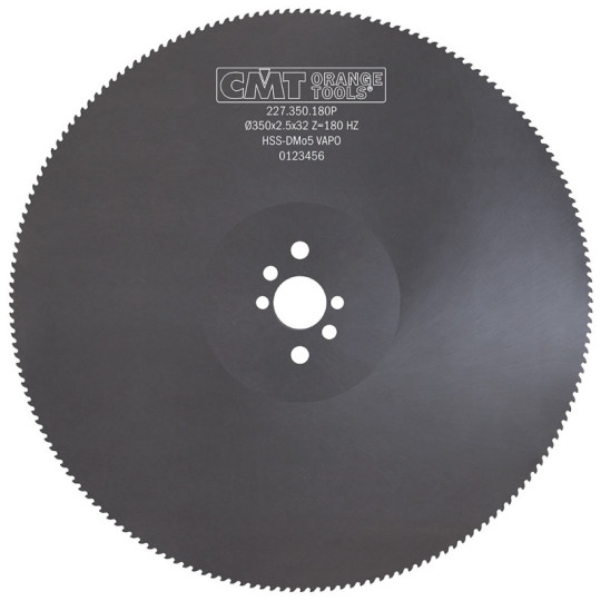 Piła tarcza HSS D350 F32 Z180 K2,5 HZ T6 Powłoka VAPO PH: 2/8/45 + 2/9/50 + 2/11/63 CMT 227.350.180P