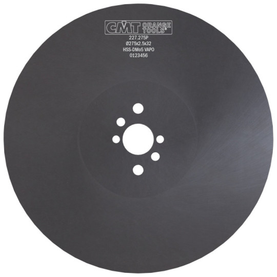 Piła tarcza HSS (nieostrzona) D275 F32 K2,5 Powłoka VAPO PH: 2/8/45 + 2/9/50 + 2/11/63 CMT 227.275P
