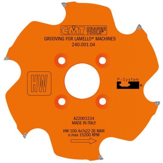 240.001.04 Frez HM D-100,4 F-22 Z6 K-7,0/4,0 Z6 Powłoka PTFE do CNC Lamello P-system CMT