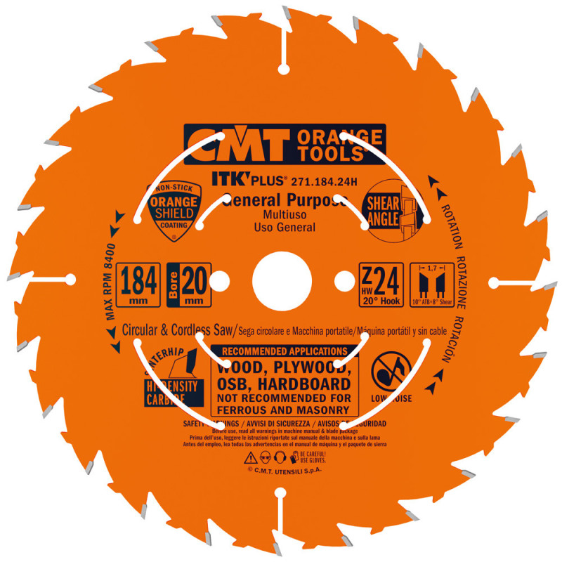 271.184.24H Ultra cienka piła tarcza ITK PLUS do cięcia wzdłużnego CMT