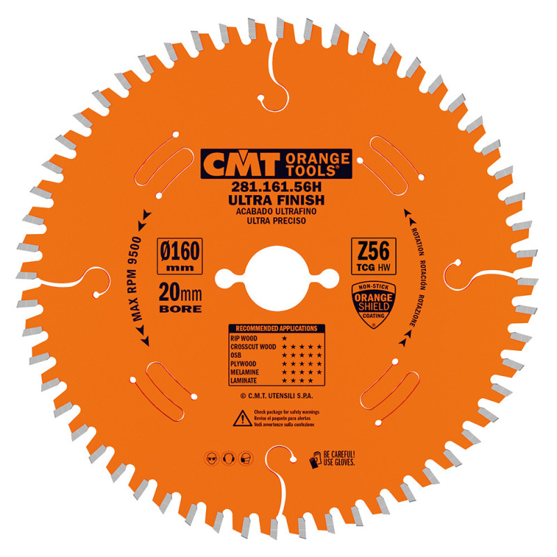 281.161.56H Piła tarcza HM D-160 F-20 Z-56 K/P-2.2/1.6 TCG -3&deg;NEG CMT